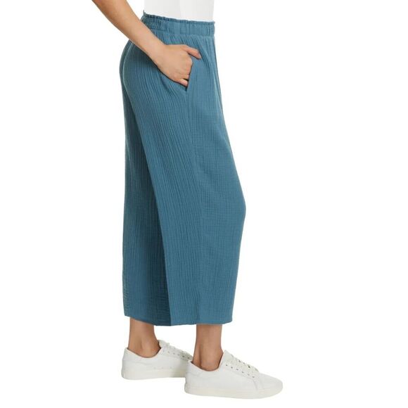 Jessica Simpson Pants - JESSICA SIMPSON Cropped Ankle Gauze Pants XL 16-18 Teal Blue‎ Gauzy Wide Leg NWT